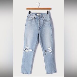 Riley High Rise Straight Crop in Clear Skies, Size 26